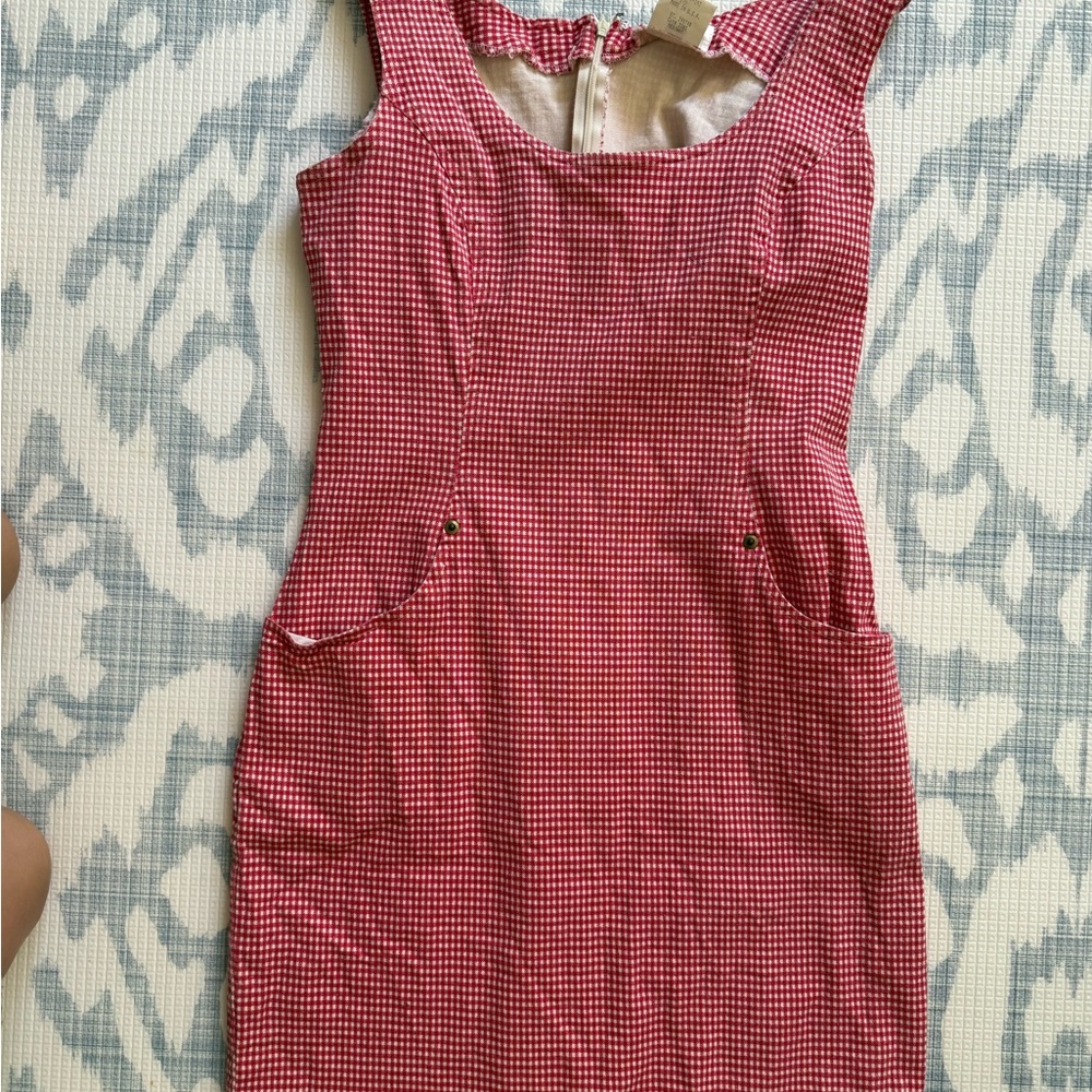 Moda International Red Checkered dress